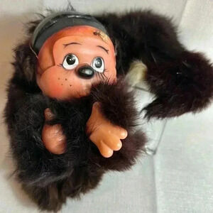 Monchichi Monkey Thumb sucker‎ rubber face VINTAGE